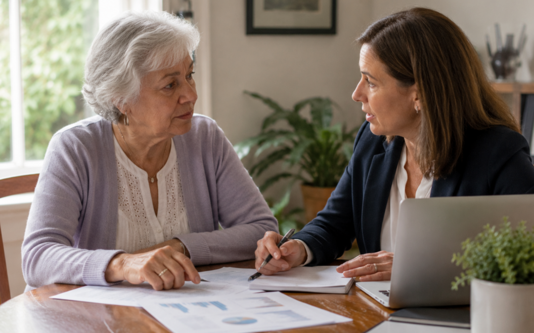 financial advisor South Suburbs homeowner reviewing documents with advisor